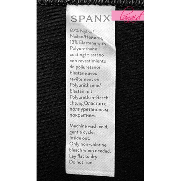 Spanx Faux Leather Flouncy Skirt Very Black Skater Shiny Edgy A-Line Circle Mini - Picture 11 of 12